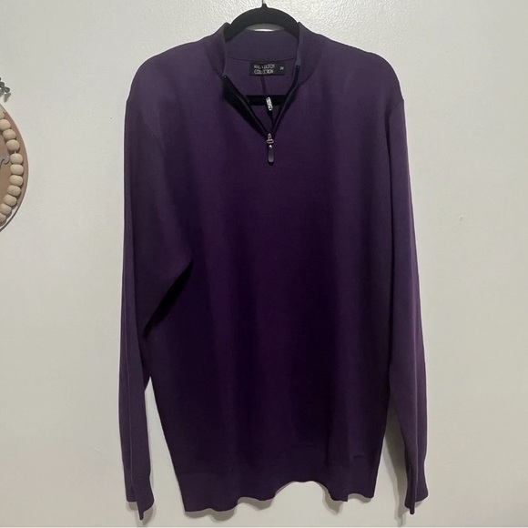 Marx & Dutch Collection 1/4 Zip Men’s Pullover Sweater Sz 3X Purple - Picture 3 of 6